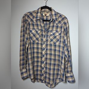 Authentic Western Long Sleeve Button Up Shirt, size medium